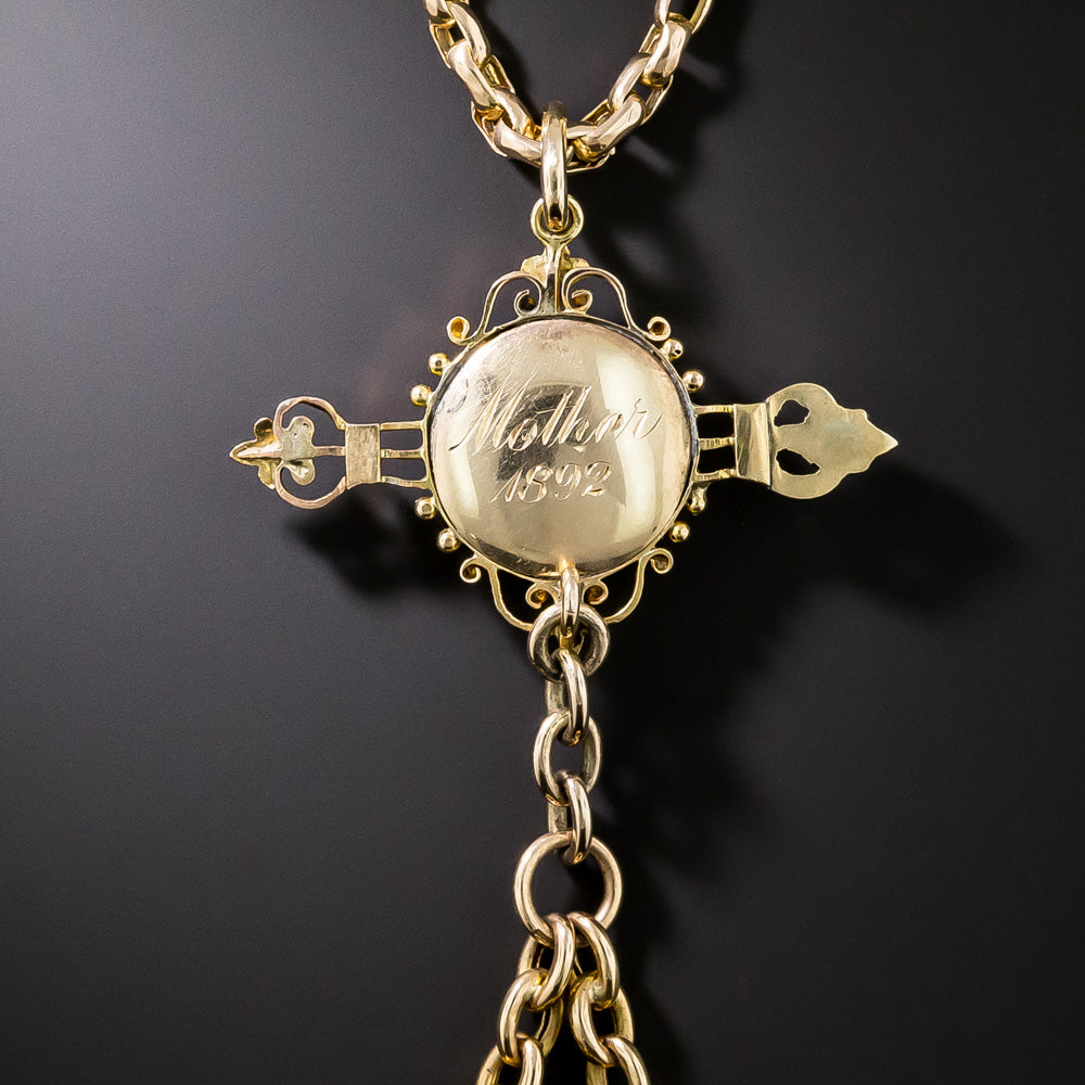 Victorian Enamel Pendant Watch Necklace - 7