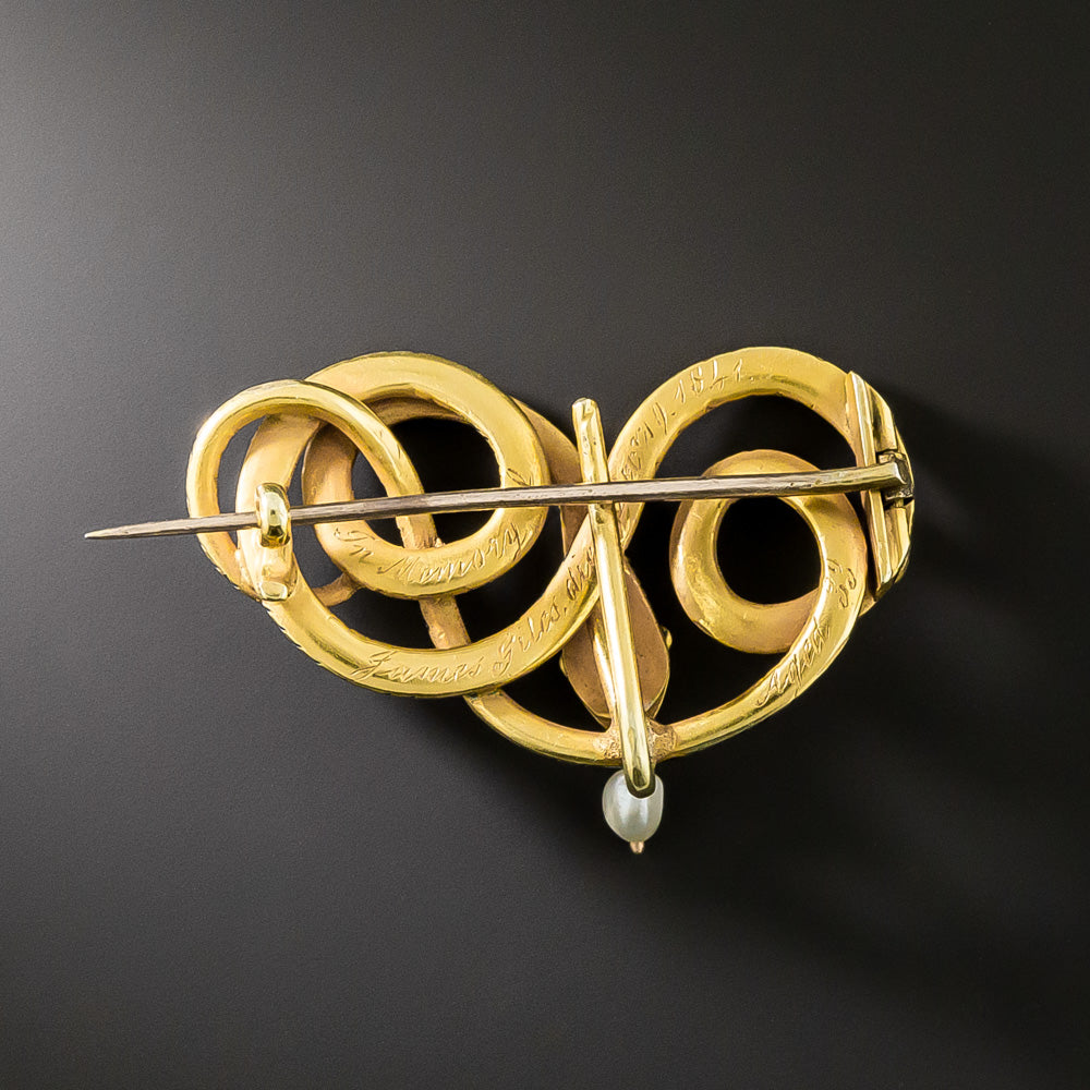 Victorian Enamel Snake and Pearl Brooch, Circa 1841  - 3