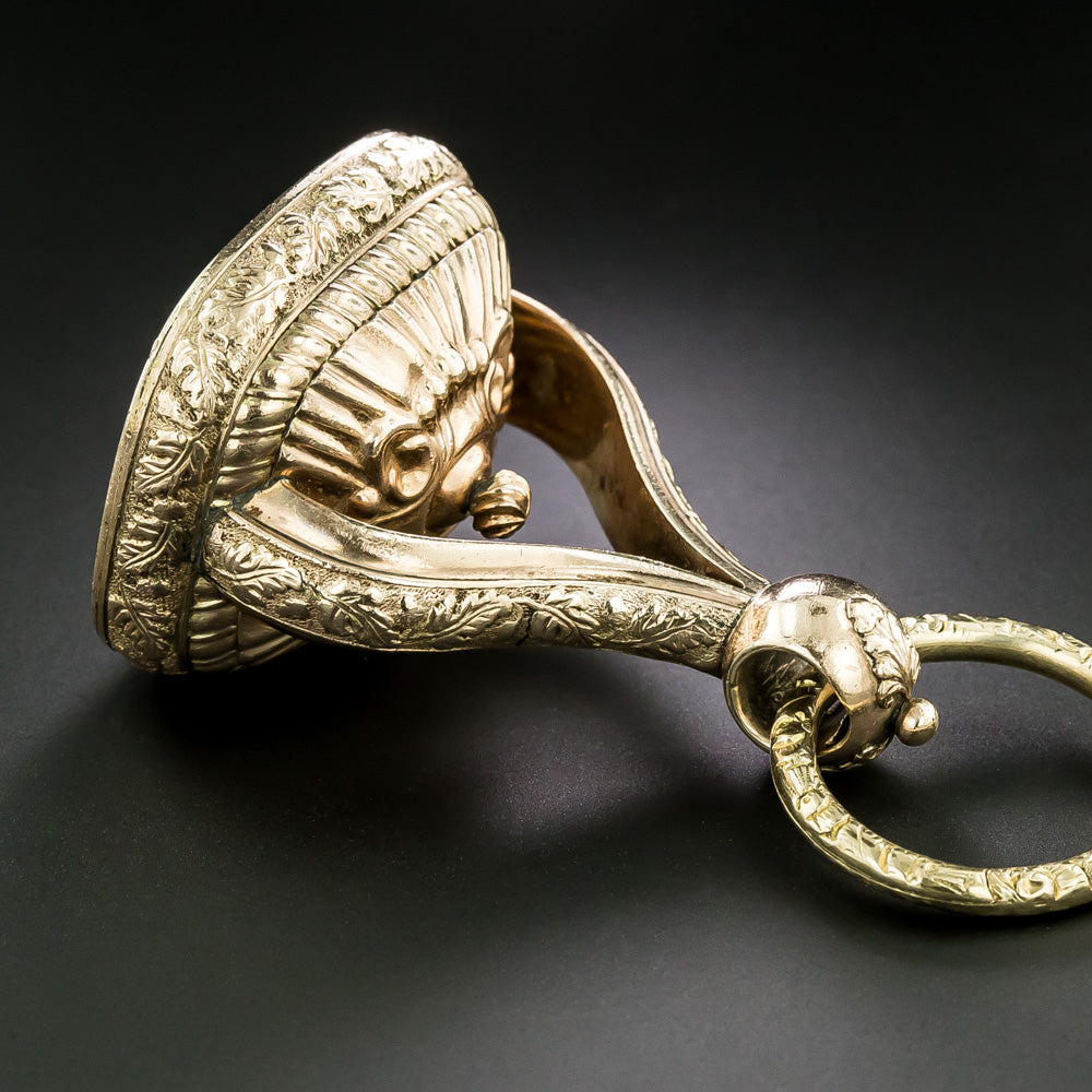 Victorian Engraved Citrine Statement Fob Necklace  - 4
