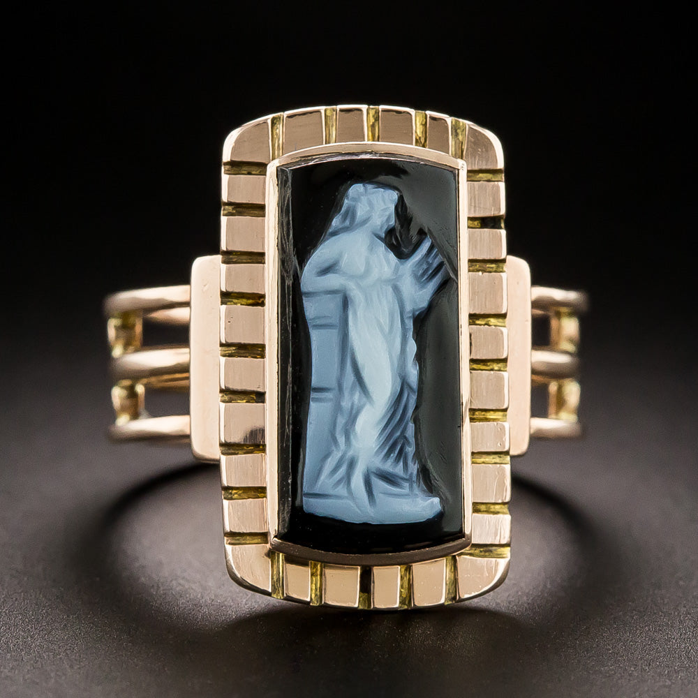 Victorian Erato Hardstone Cameo Ring - 3