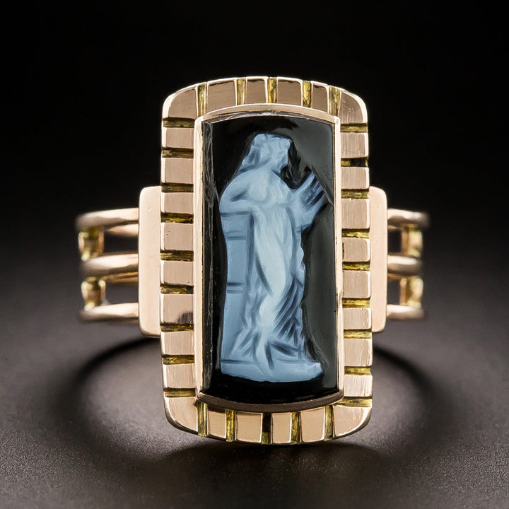 Victorian Erato Hardstone Cameo Ring
