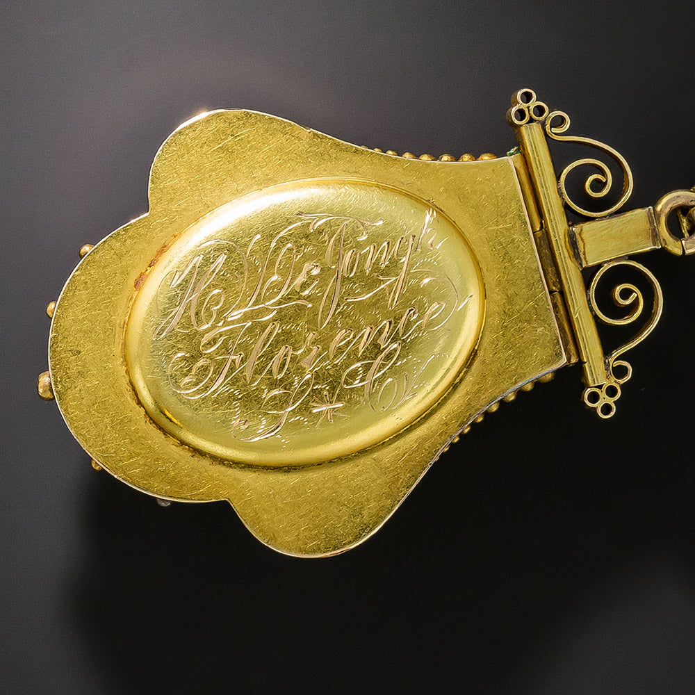 Victorian Etruscan Revival and Seed Pearl Locket - 5