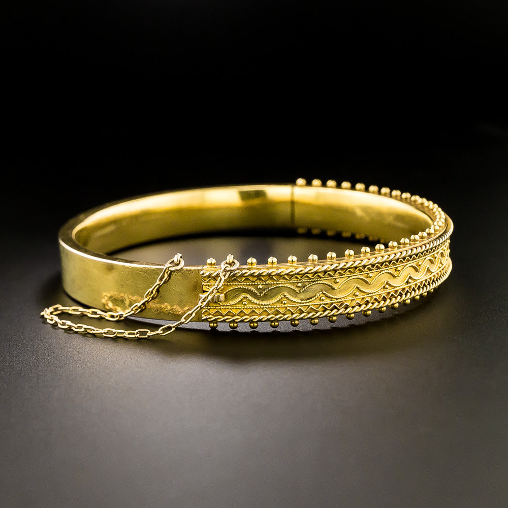 Victorian Etruscan Revival Design Bangle Bracelet, English - 3