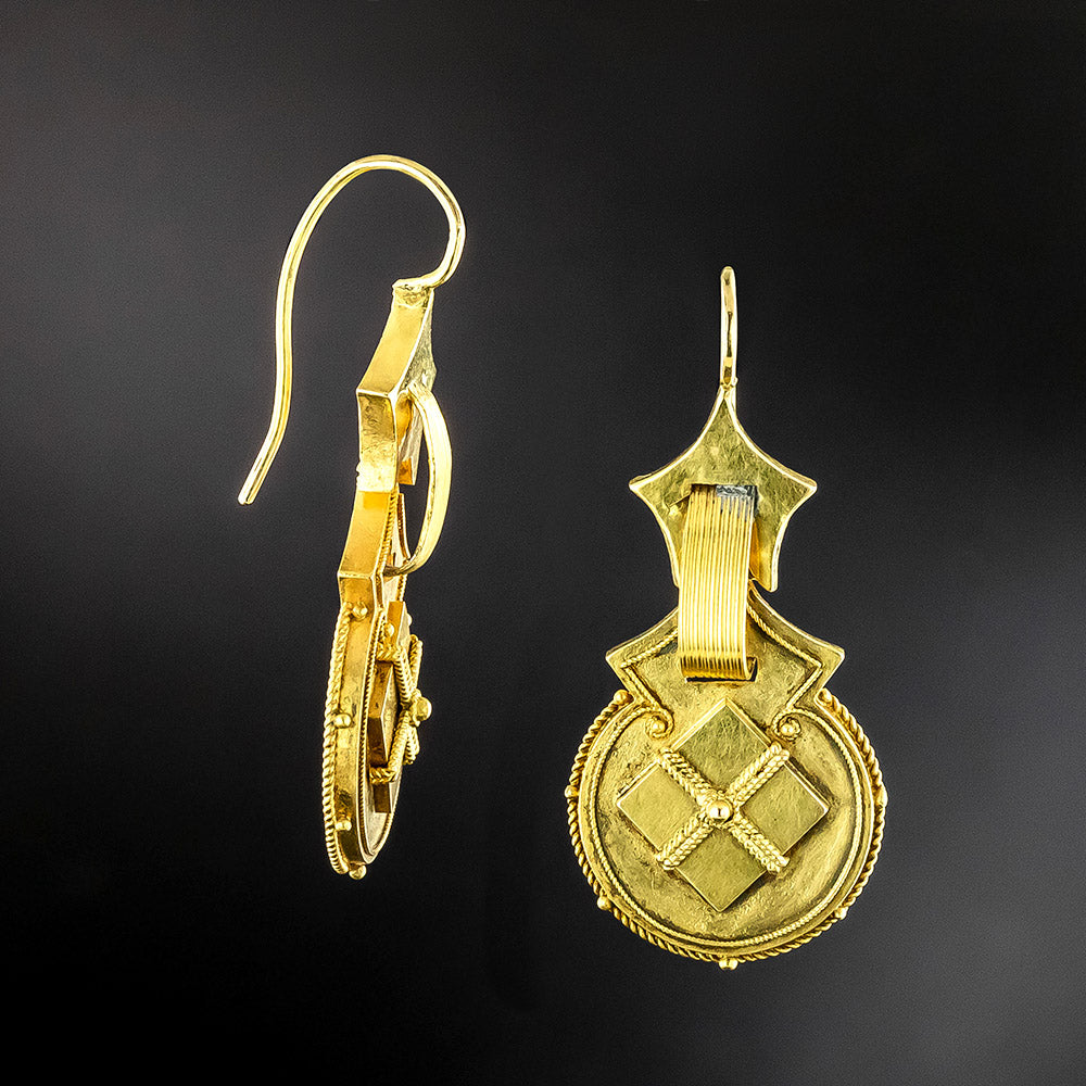 Victorian Etruscan Revival Earrings - 2