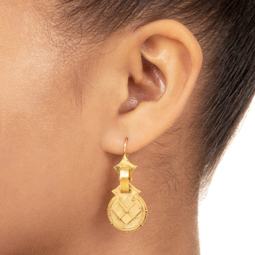 Victorian Etruscan Revival Earrings - 4