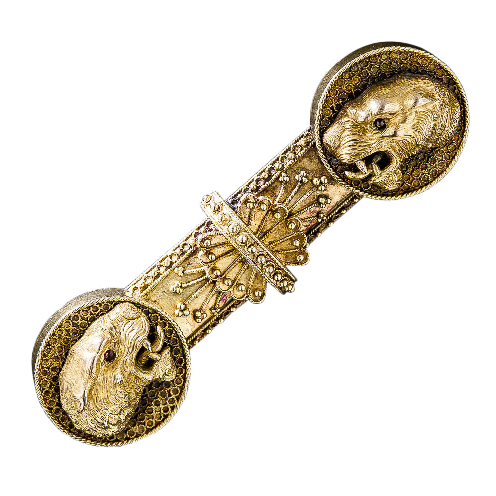 Victorian Etruscan Revival Panthers Pin - 12