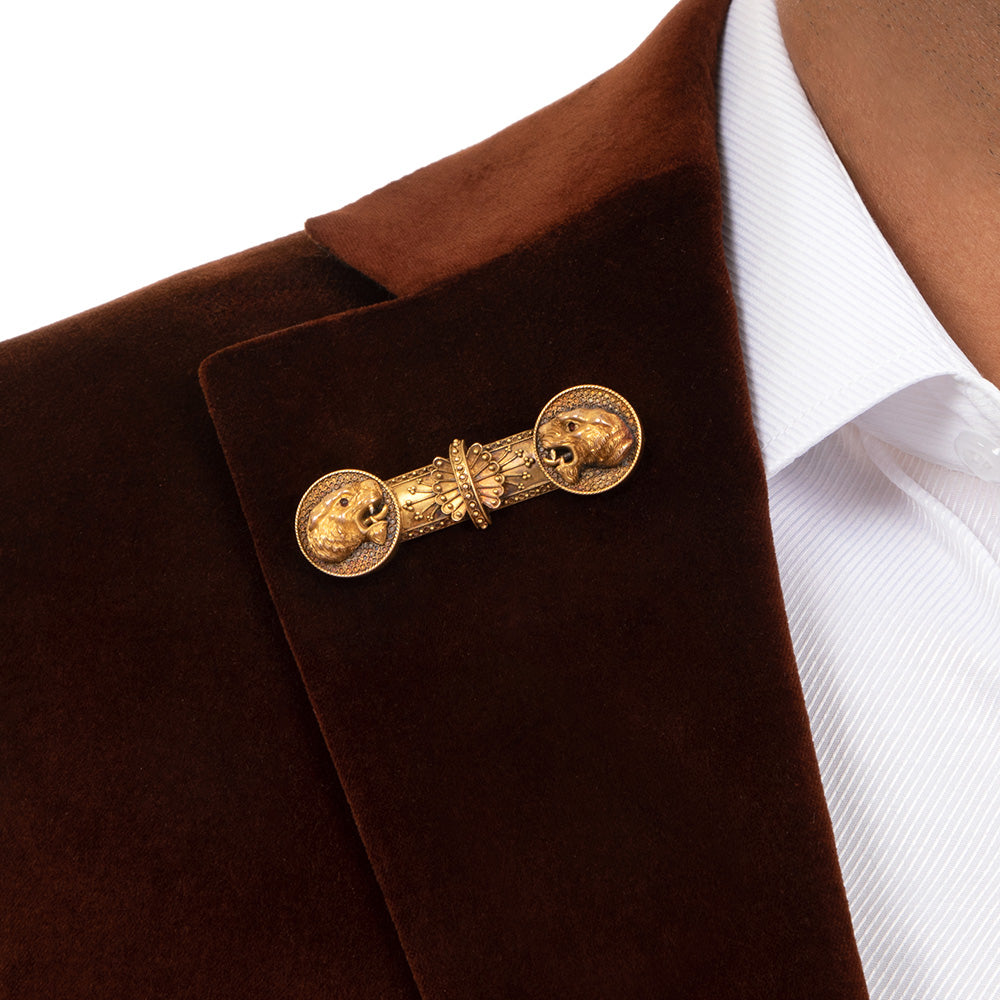 Victorian Etruscan Revival Panthers Pin - 6