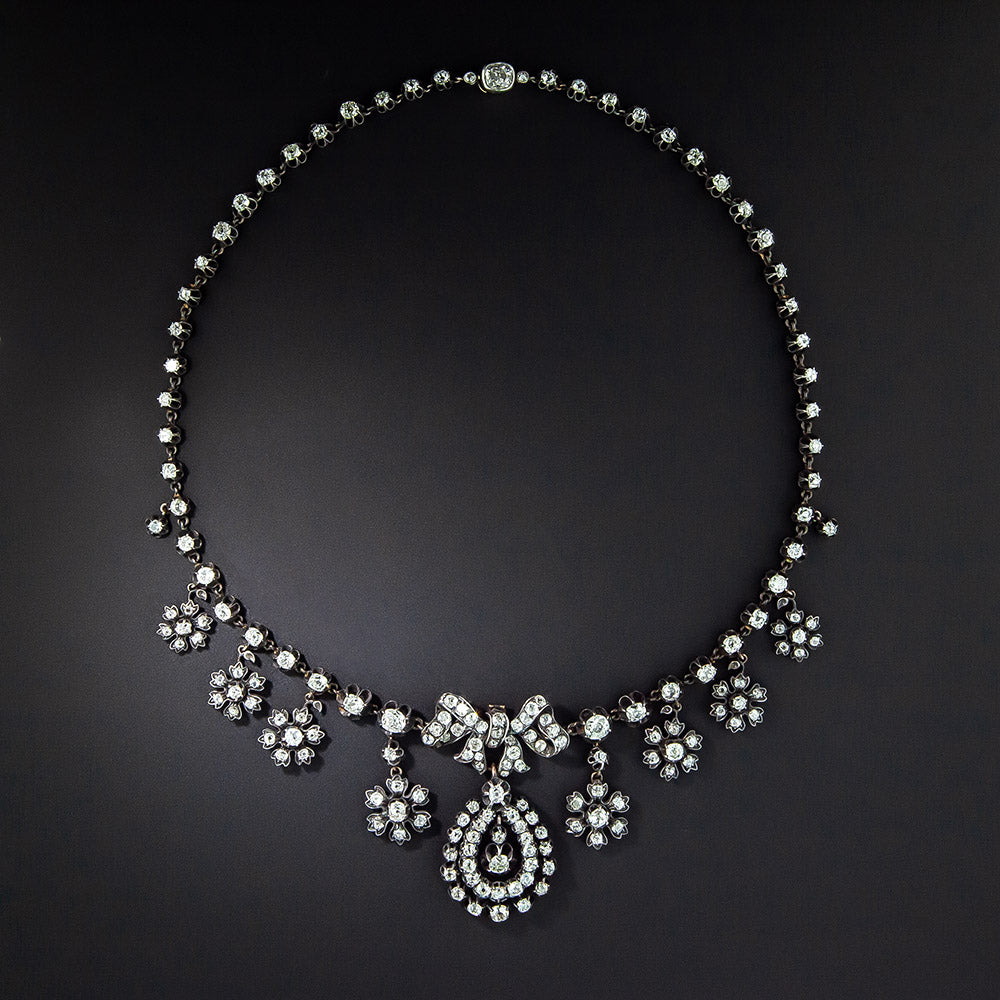 Victorian Floral Diamond Necklace - 1