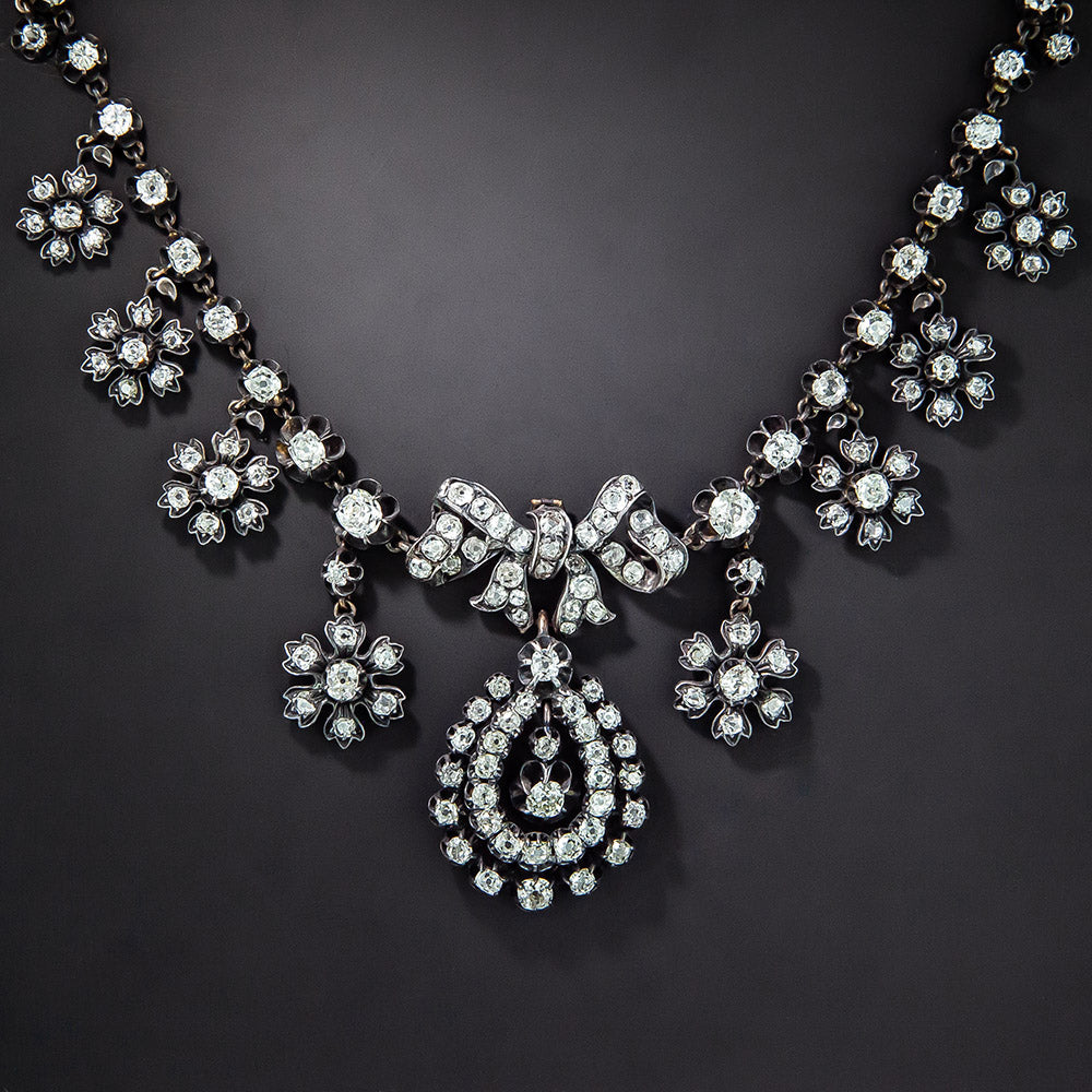 Victorian Floral Diamond Necklace - 2