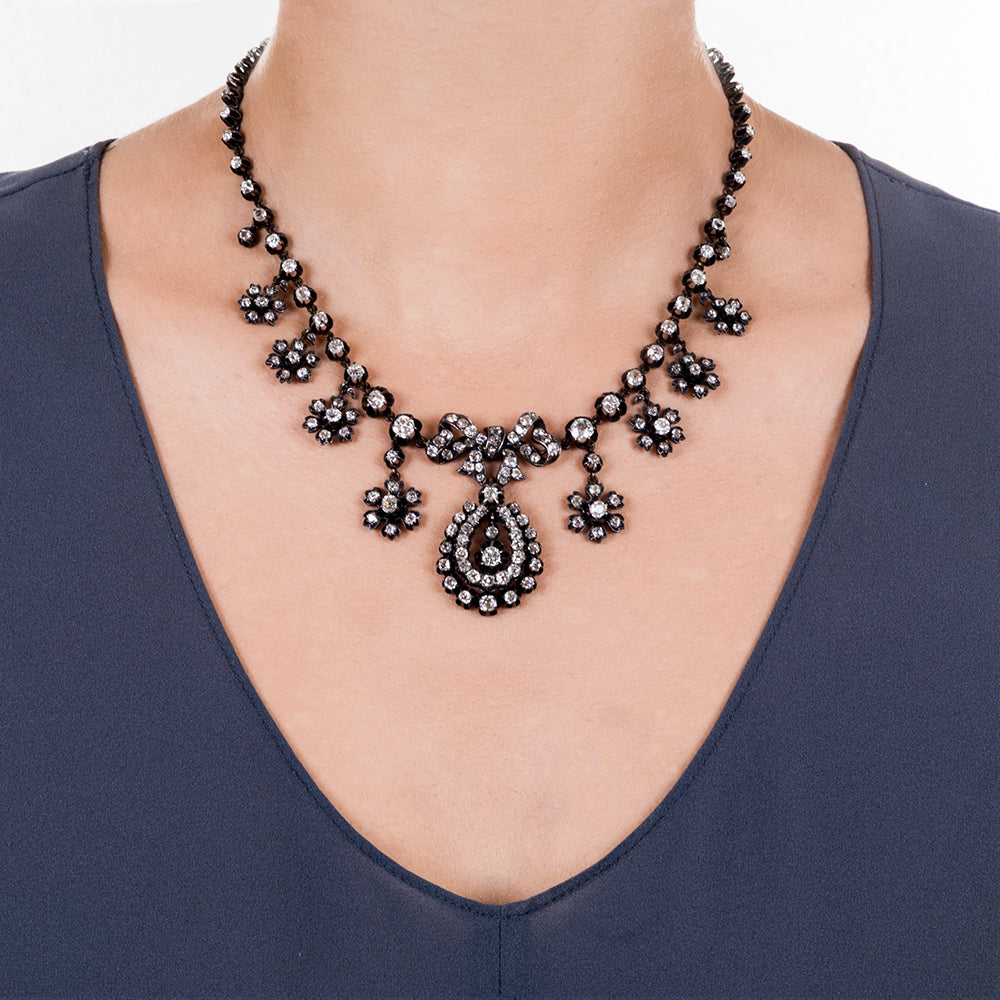 Victorian Floral Diamond Necklace - 5
