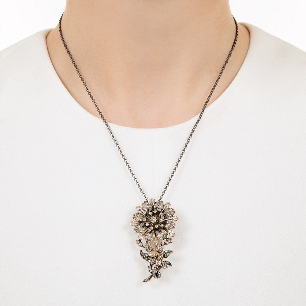Victorian Flower Corsage Pendant/Brooch - 4