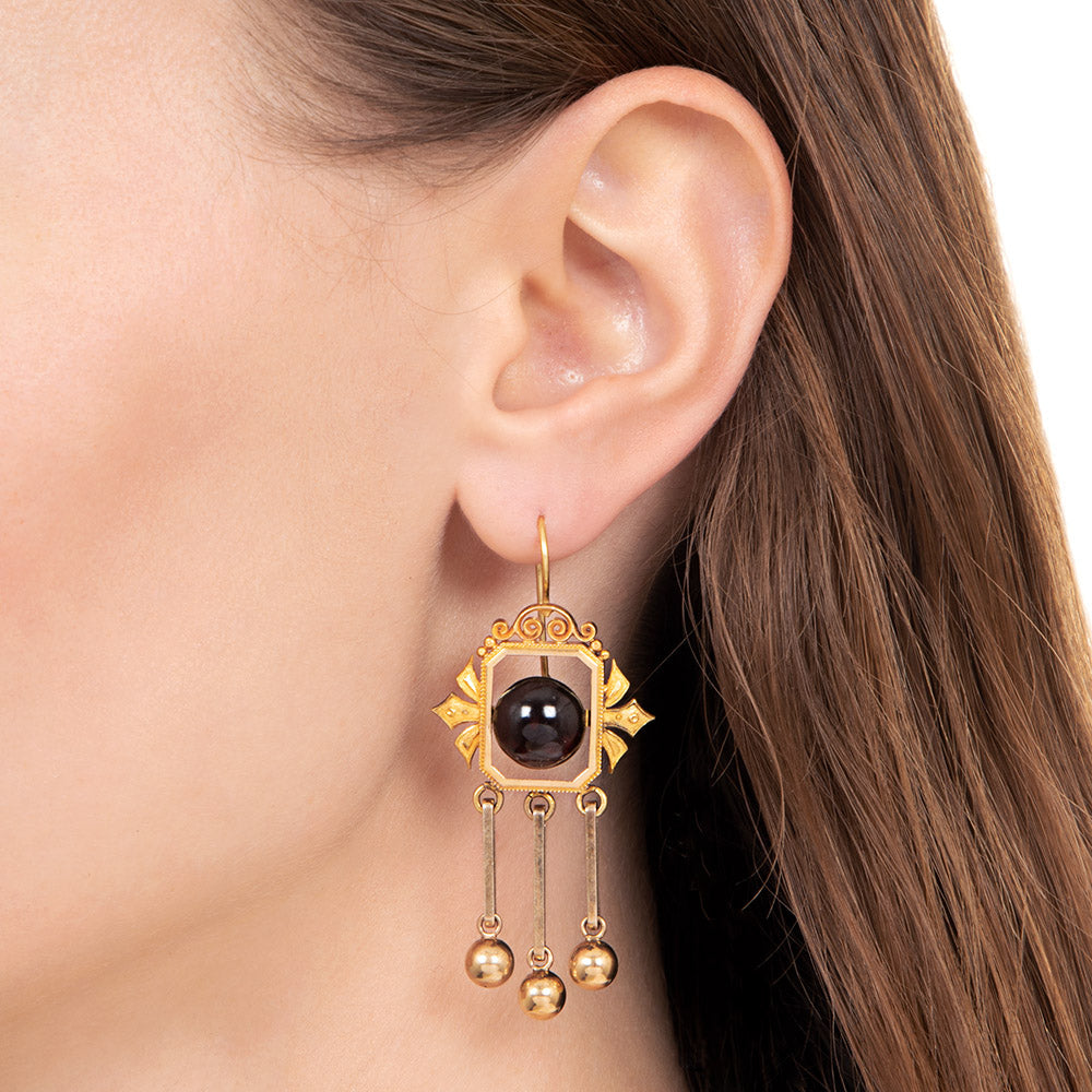 Victorian Garnet Brooch and Earring Suite - 11