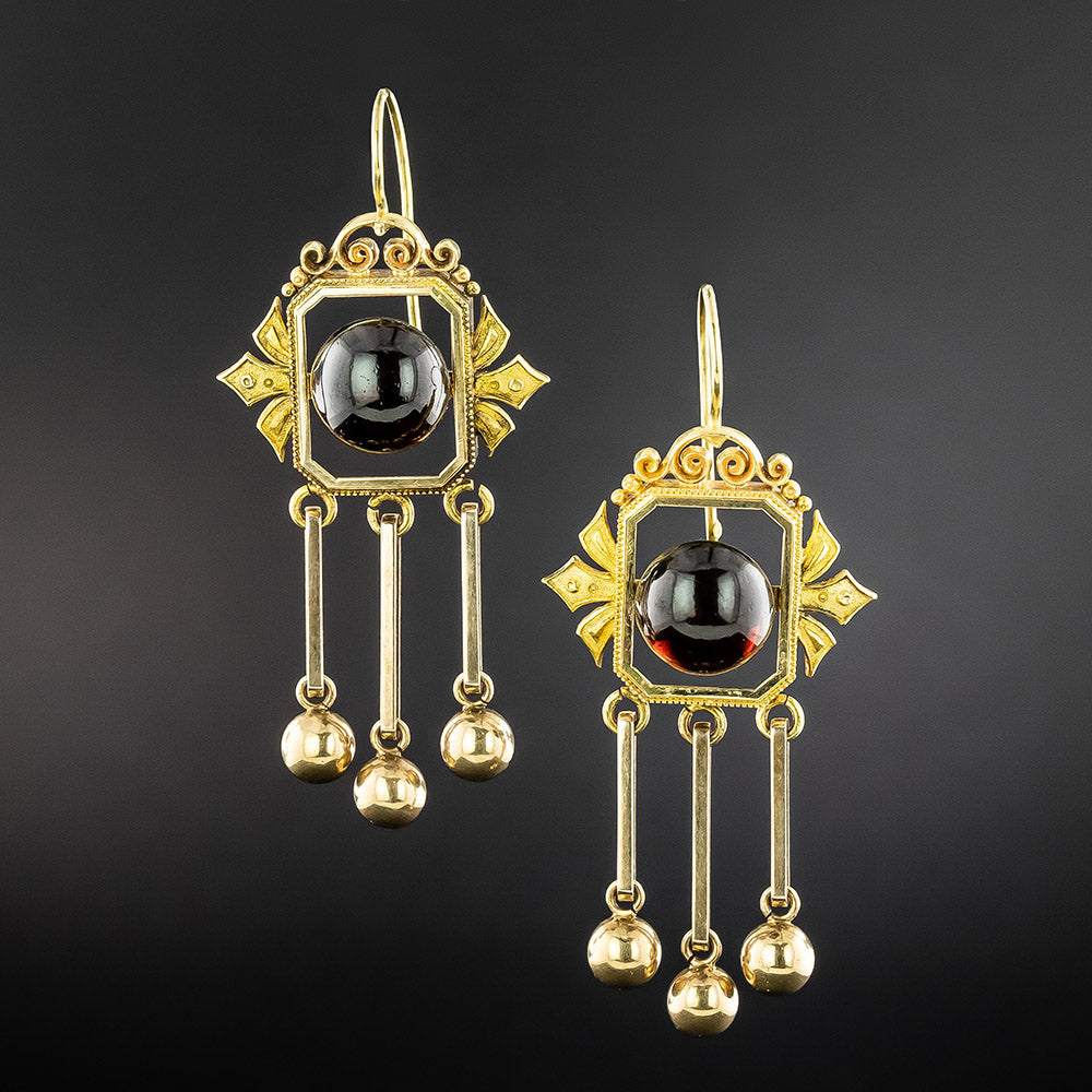 Victorian Garnet Brooch and Earring Suite - 6