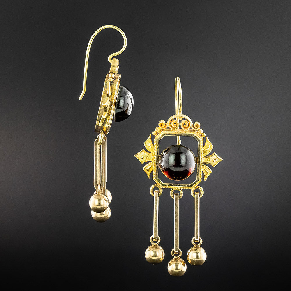 Victorian Garnet Brooch and Earring Suite - 7