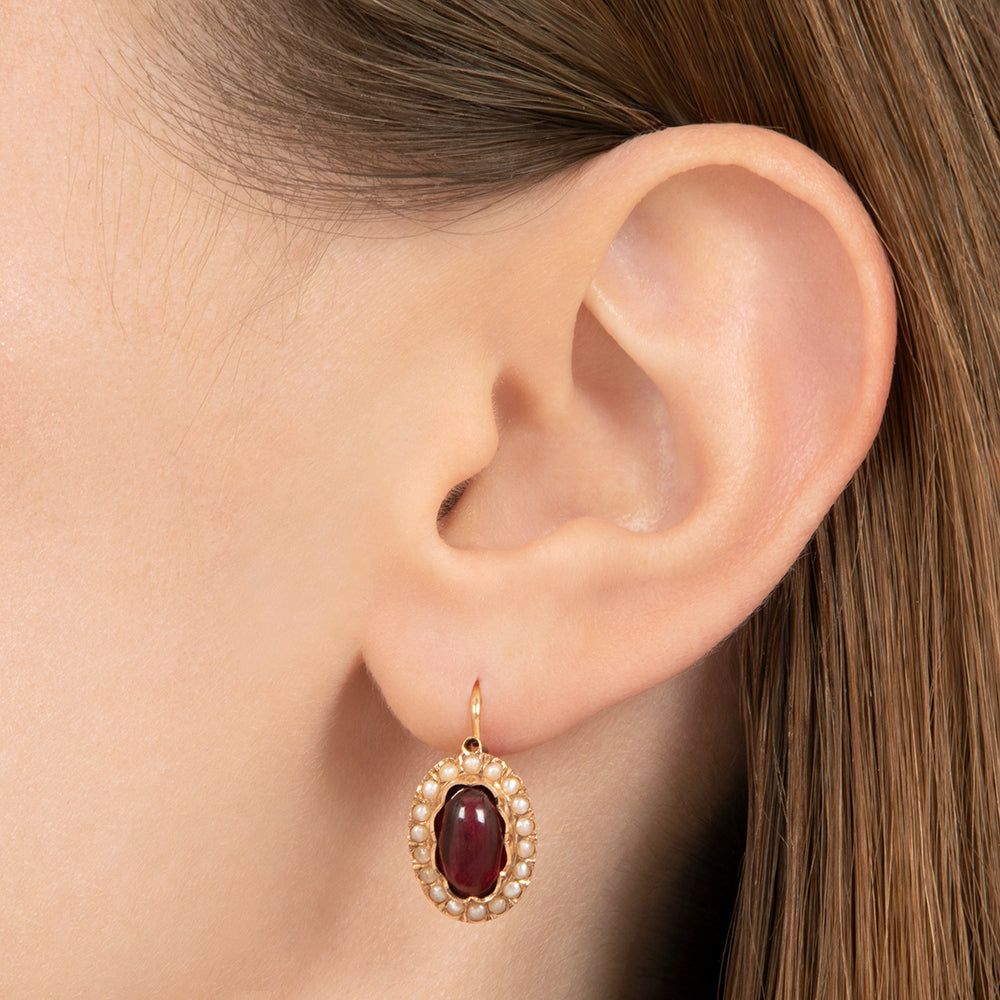 Victorian Garnet Earrings, Brooch and Ring Suite - 7