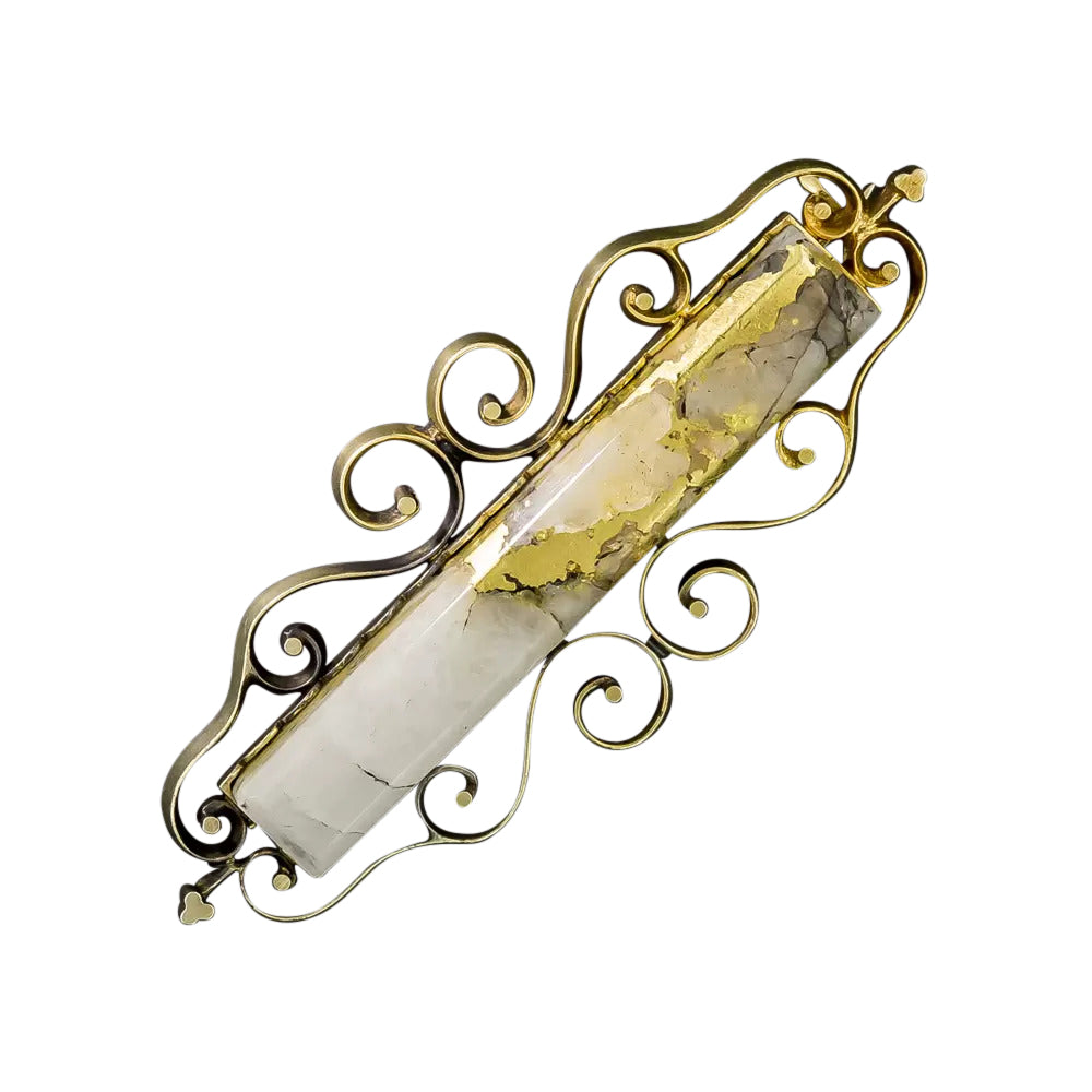 Victorian Gold-in-Quartz Brooch - 3