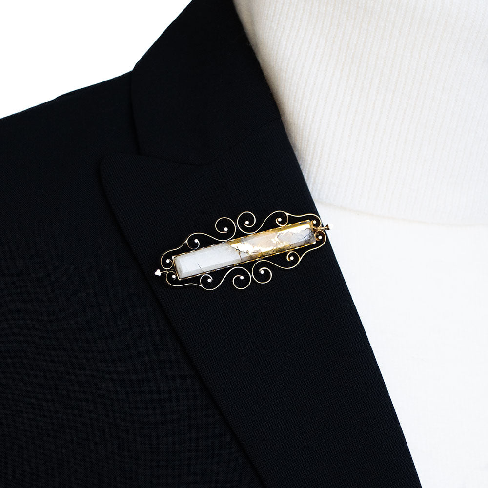 Victorian Gold-in-Quartz Brooch - 7