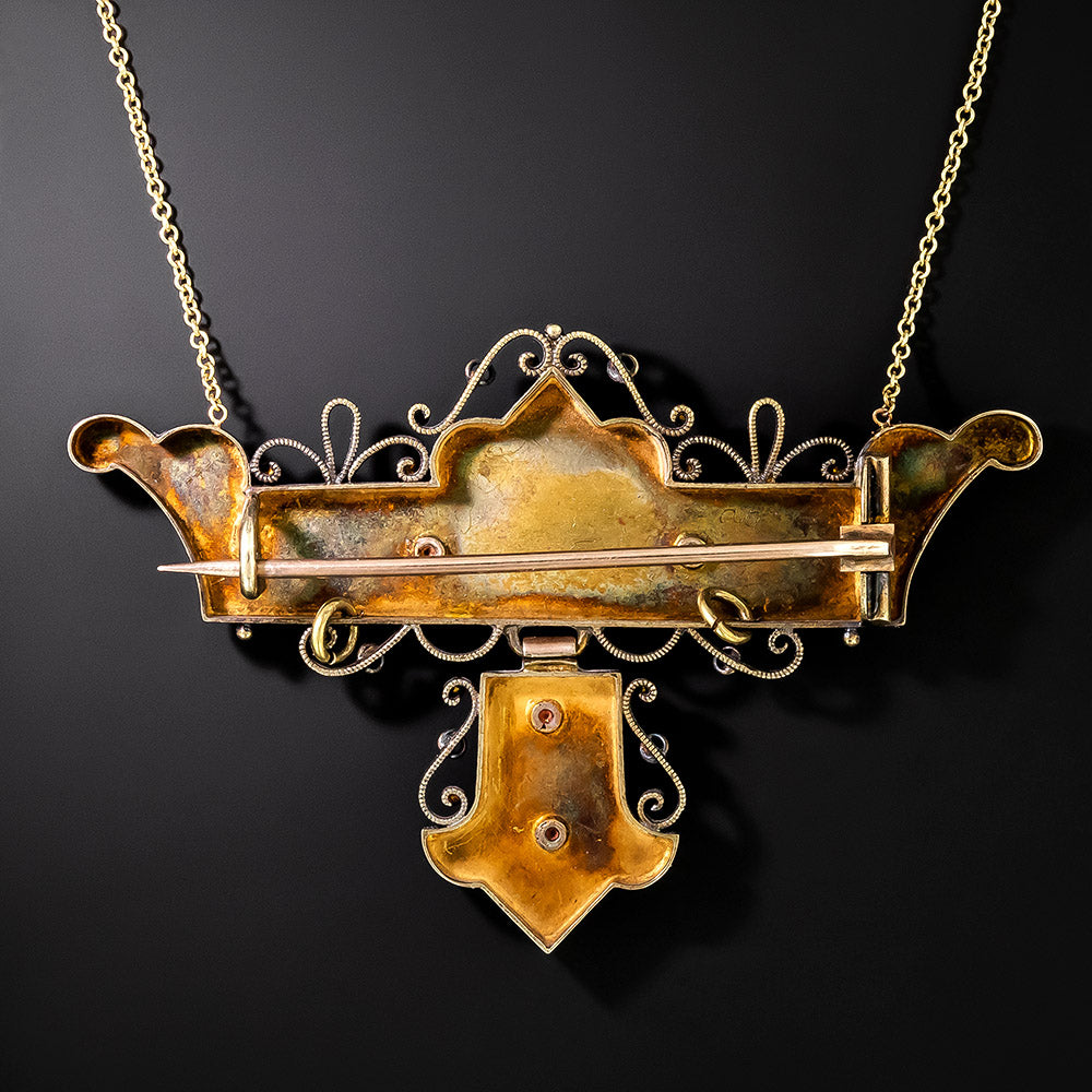 Victorian Gold-in-Quartz Earrings and Matching Necklace/Brooch - 11