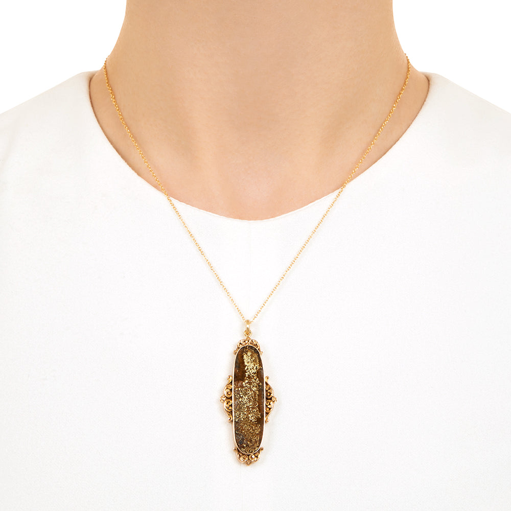 Victorian Gold In Quartz Pendant - 4