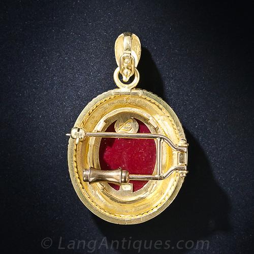 Victorian "Grand Tour" Micro-Mosaic Brooch/Enhancer by Elizabeth Locke - 4