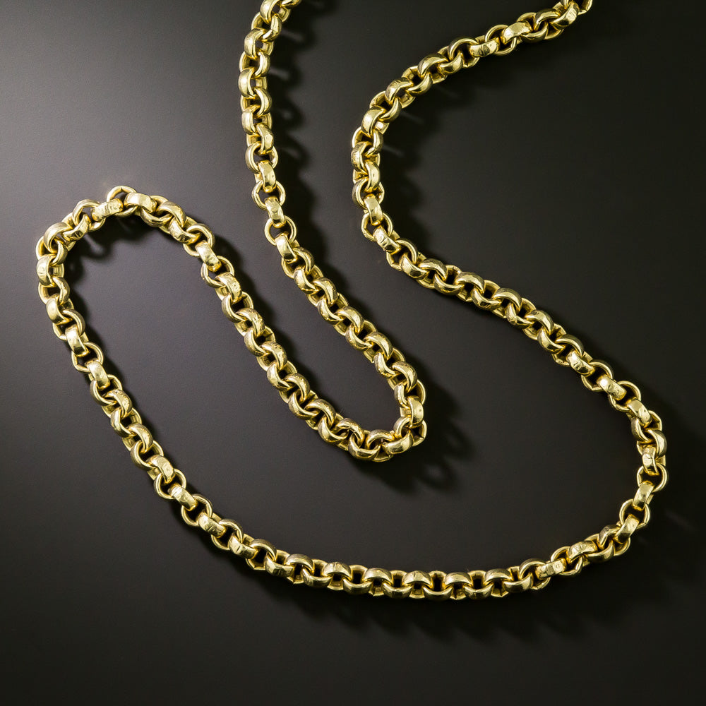 Victorian Handmade 18K Rolo Chain, 26 1/2 Inches - 2