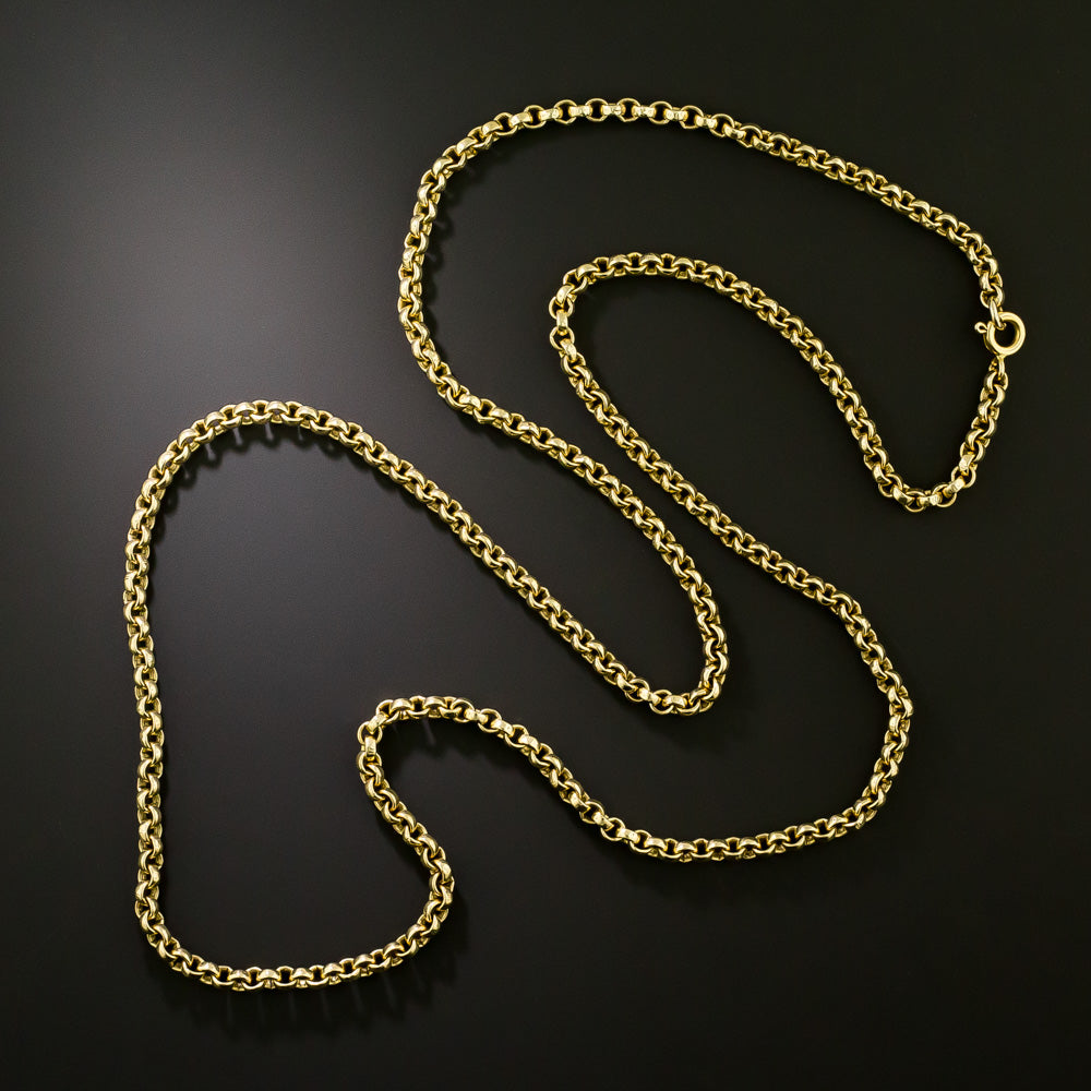 Victorian Handmade 18K Rolo Chain, 26 1/2 Inches - 3