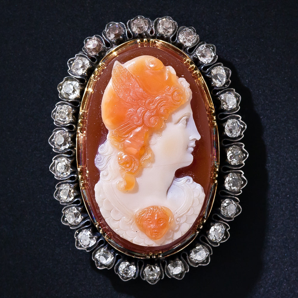 Victorian Hard Stone Cameo and Diamond Bracelet/Pendant - 13