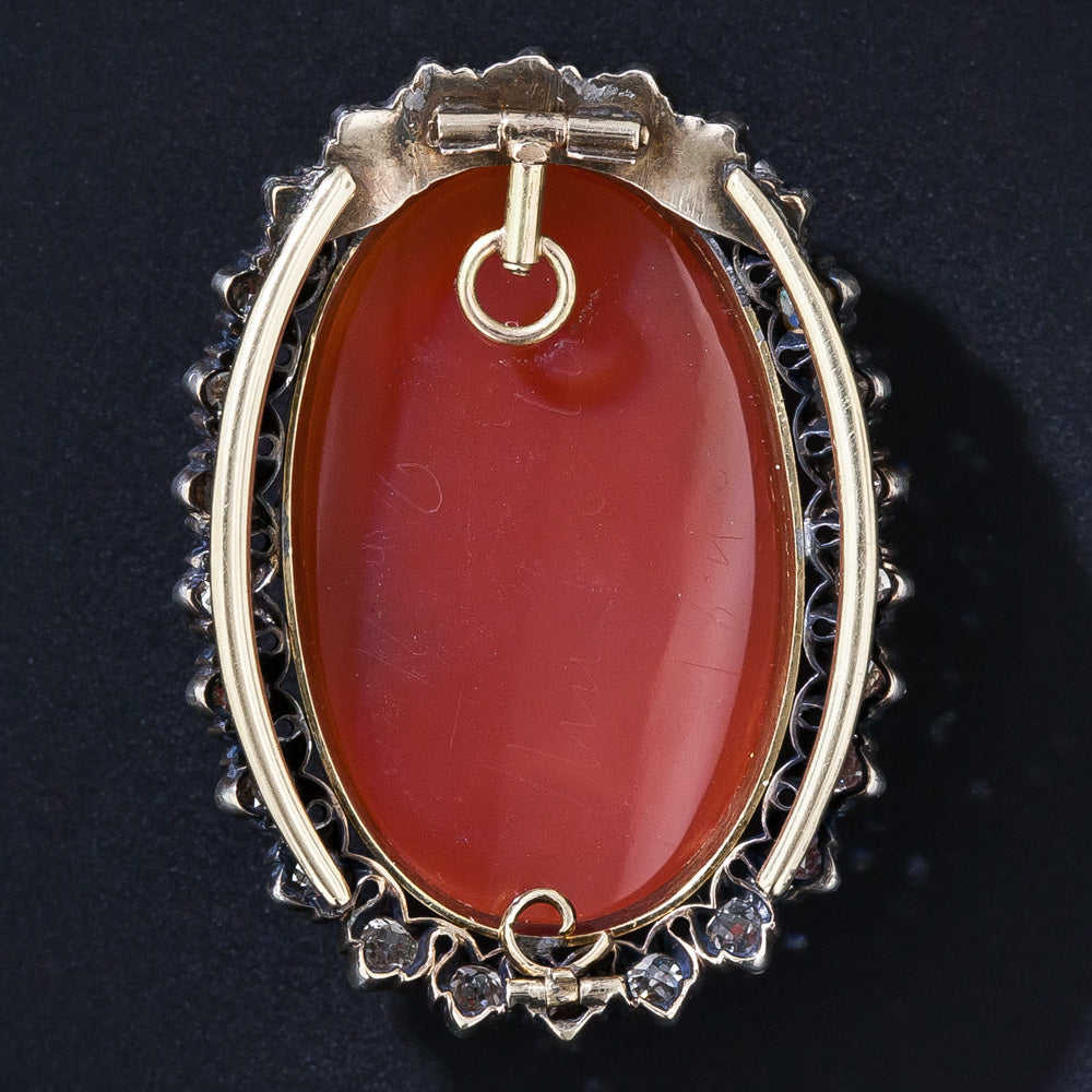 Victorian Hard Stone Cameo and Diamond Bracelet/Pendant - 14