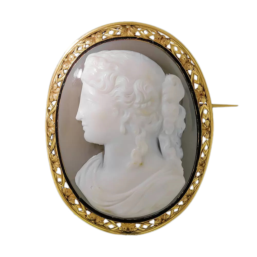 Victorian Hardstone Cameo Brooch - 3