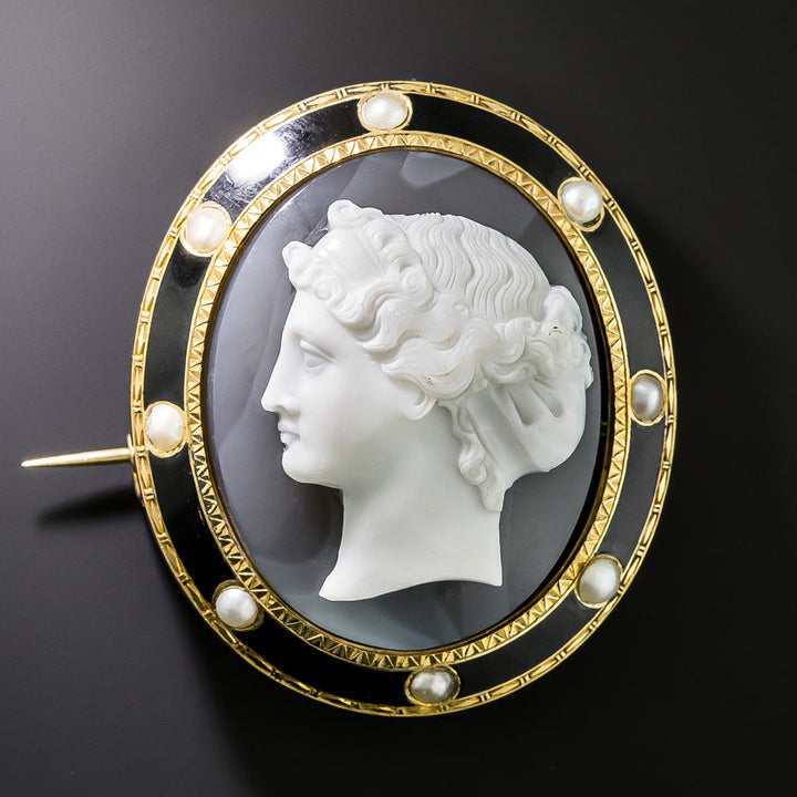 Victorian Hardstone Cameo Brooch