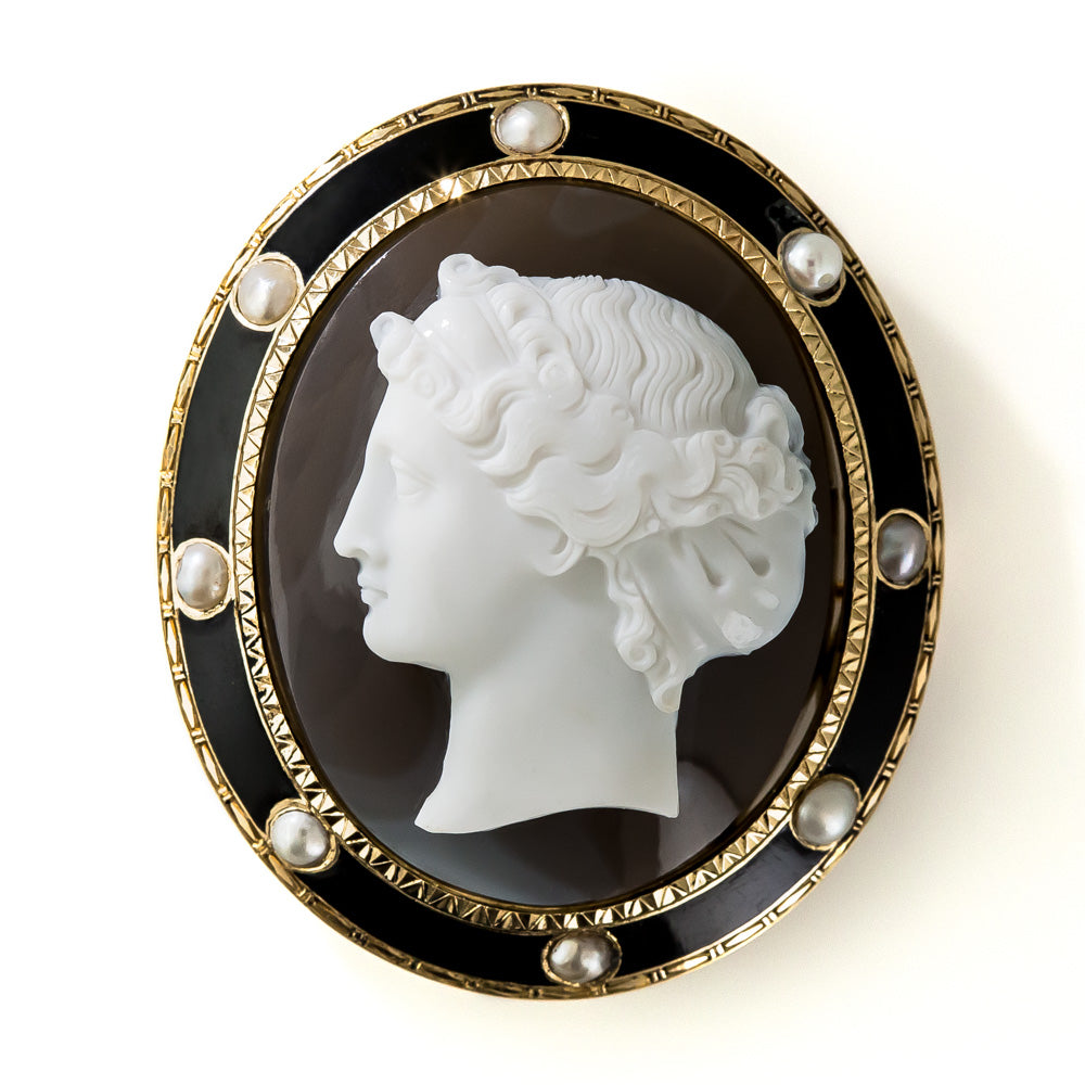 Victorian Hardstone Cameo Brooch - 10