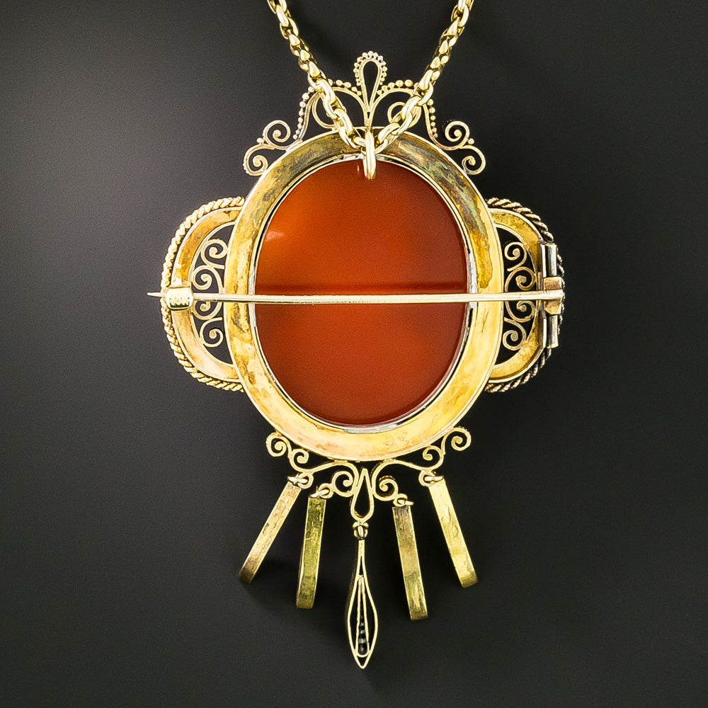 Victorian Hardstone Cameo Brooch/Pendant - 2