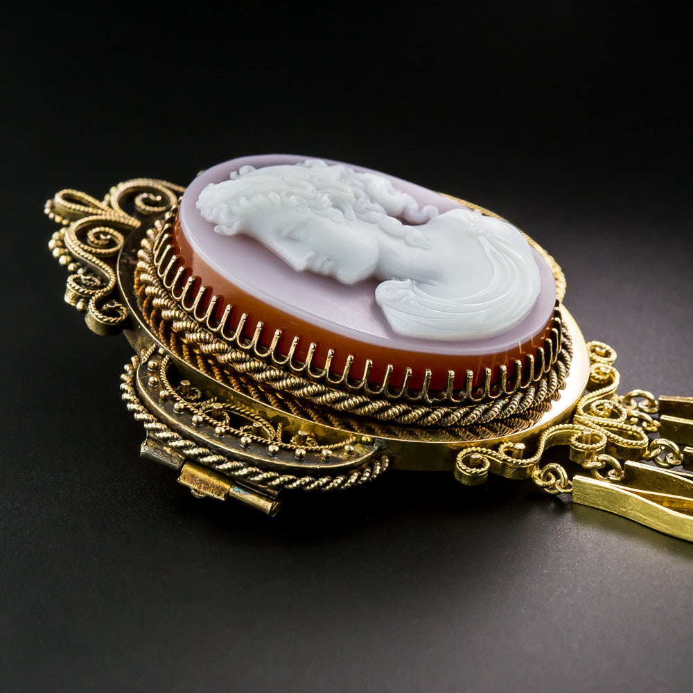 Victorian Hardstone Cameo Brooch/Pendant - 3