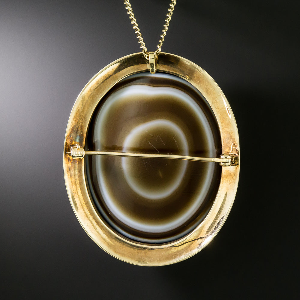 Victorian Hardstone Sardonyx Cameo Pendant/Brooch - 3