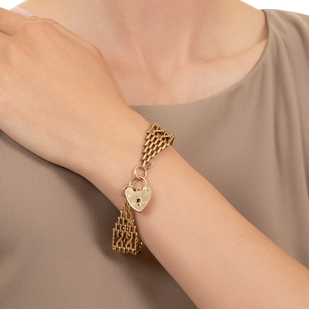 Victorian-Inspired Gate Bracelet with Heart Clasp, United Kingdom - 3