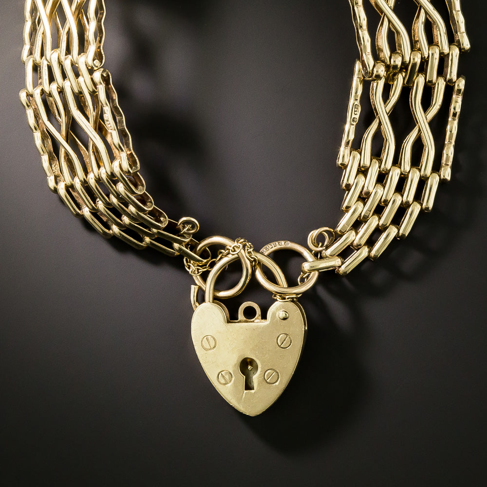 Victorian-Inspired Gate Bracelet with Heart Clasp, United Kingdom - 2