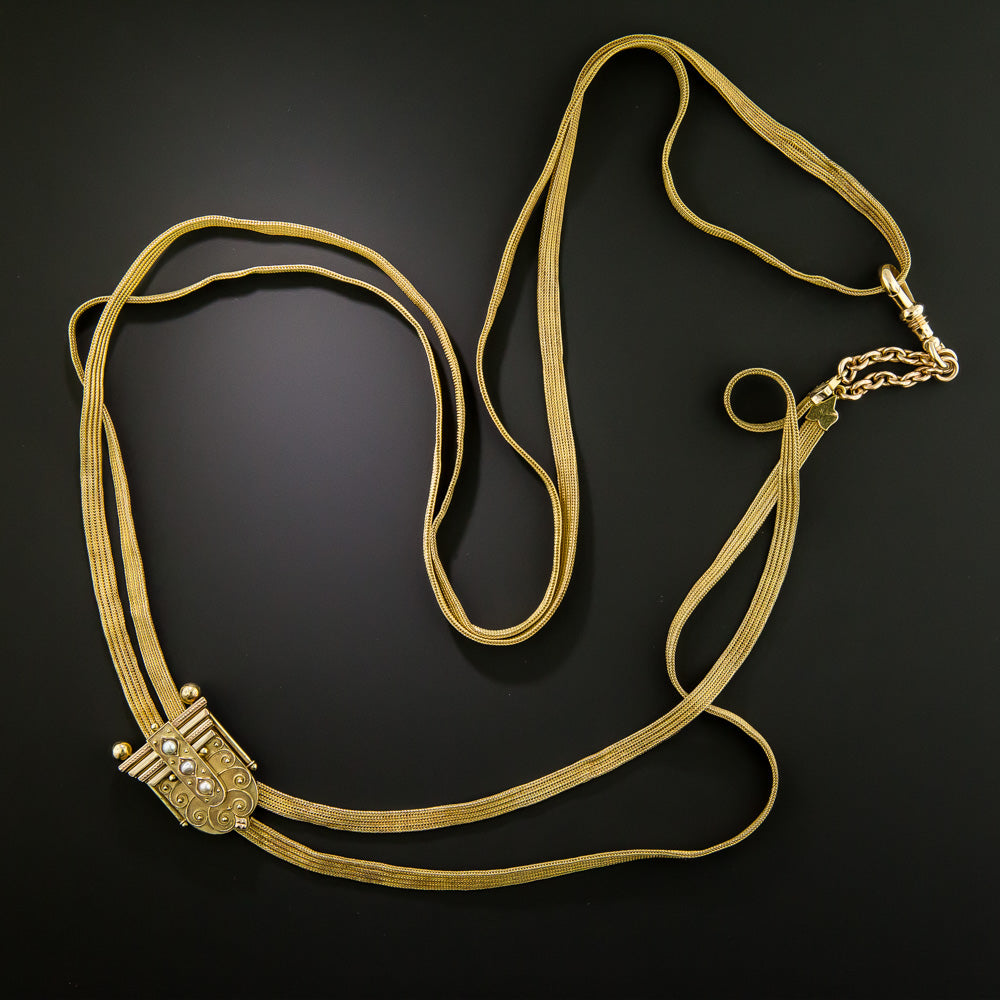 Victorian Lariat Slide Necklace, 60 Inches - 2