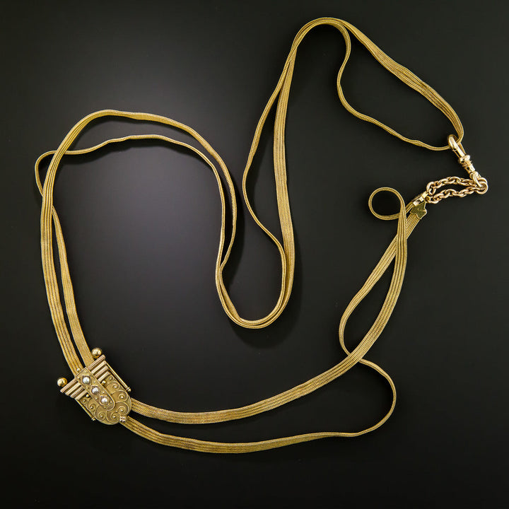 Victorian Lariat Slide Necklace, 60 Inches