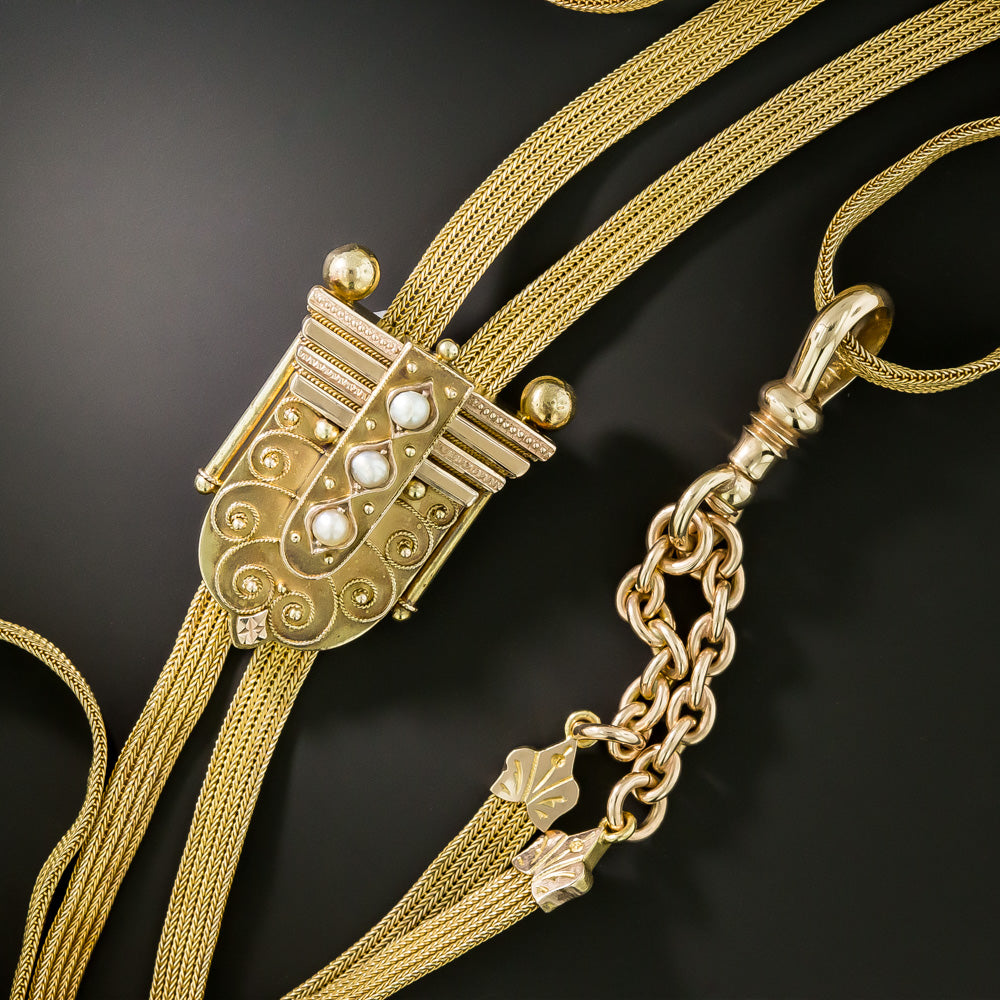Victorian Lariat Slide Necklace, 60 Inches - 3
