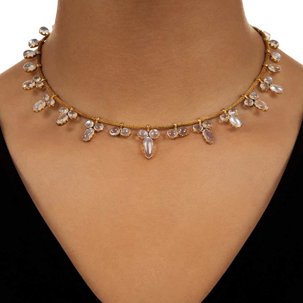 Victorian Moonstone Choker - 4