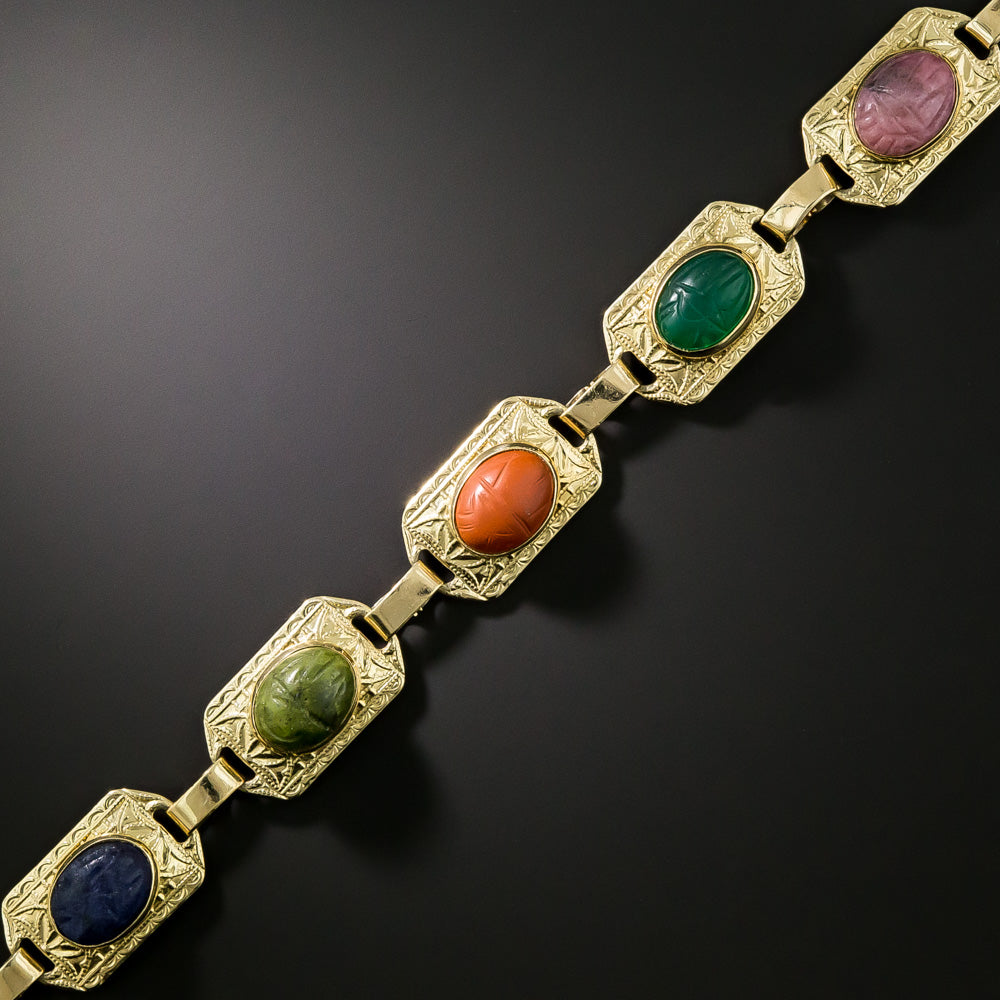 Victorian Multi-Stone Scarab Bracelet - 3