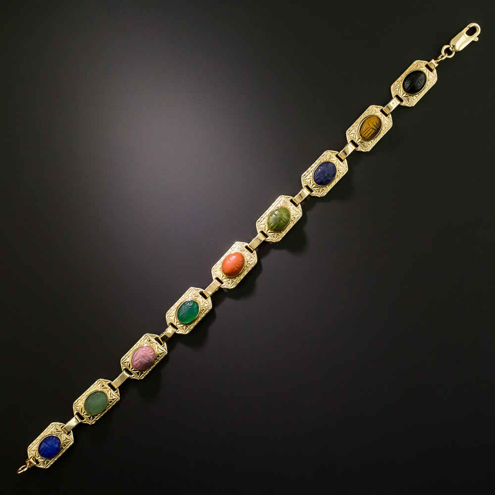 Victorian Multi-Stone Scarab Bracelet - 4