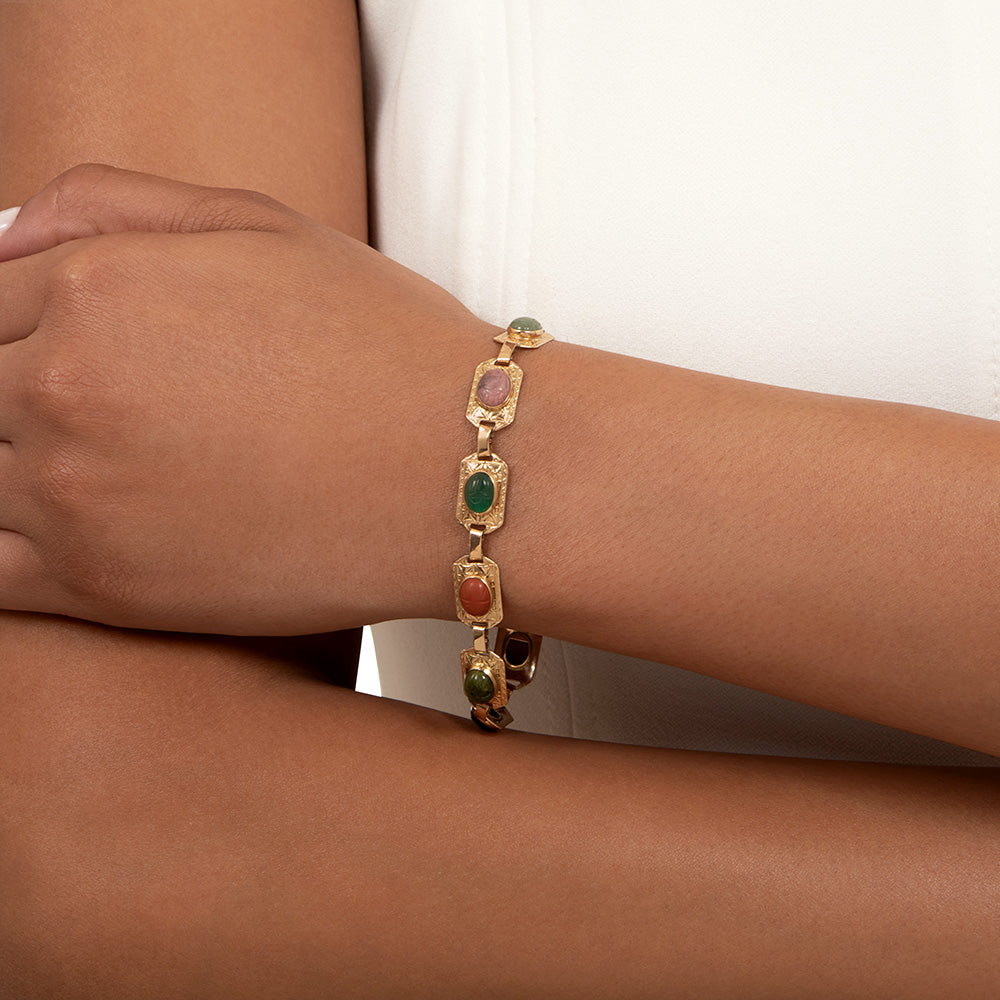 Victorian Multi-Stone Scarab Bracelet - 4