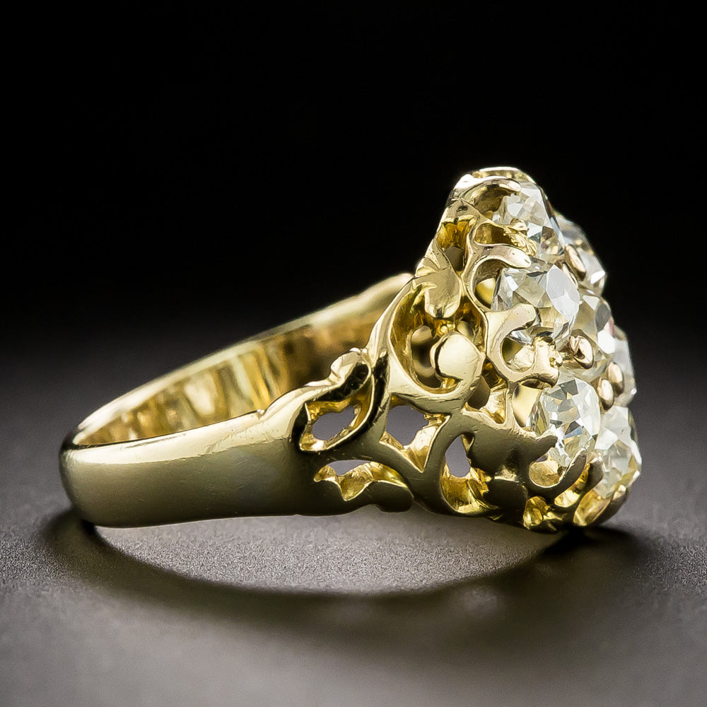 Victorian Old Mine-Cut Diamond Cluster Ring - 3