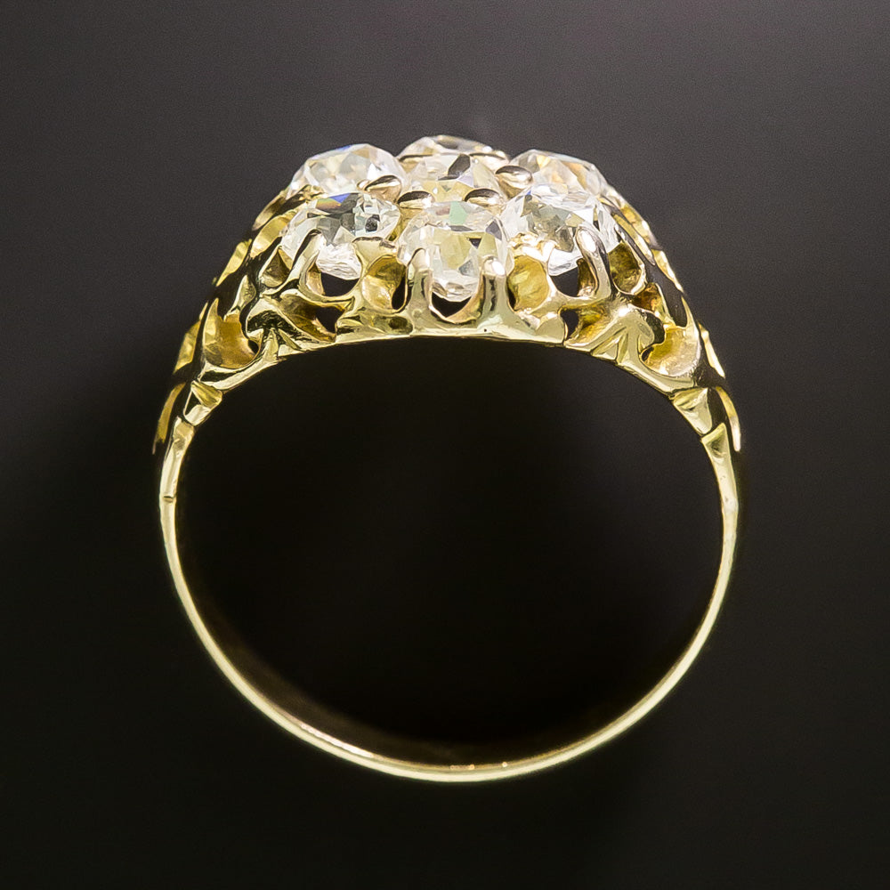 Victorian Old Mine-Cut Diamond Cluster Ring - 4