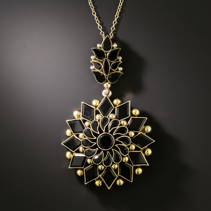 Victorian Onyx Starburst Pendant, United Kingdom