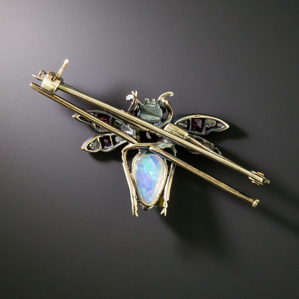 Victorian Opal, Ruby and Diamond Bee - 3