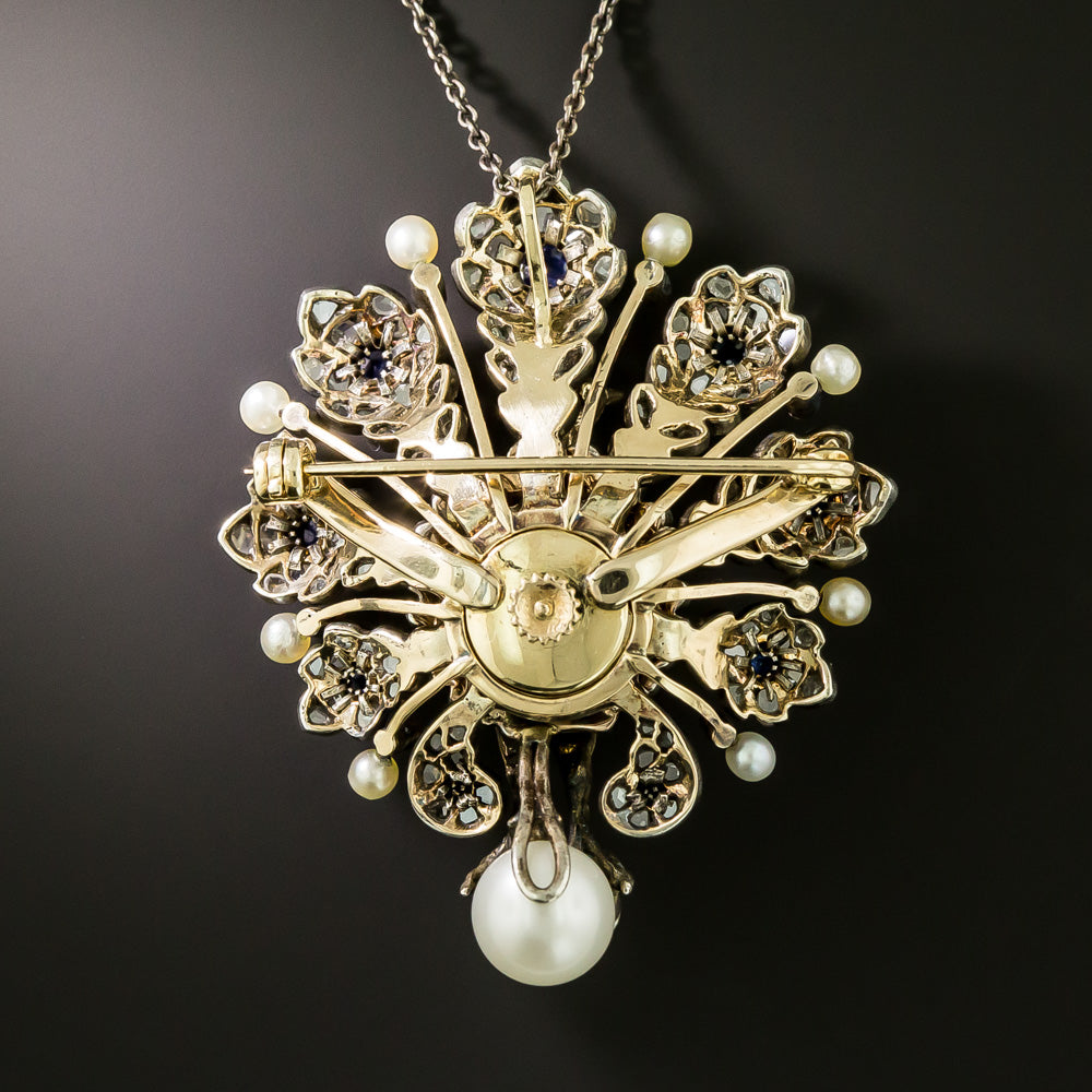 Victorian Peacock Brooch/Pendant - 3