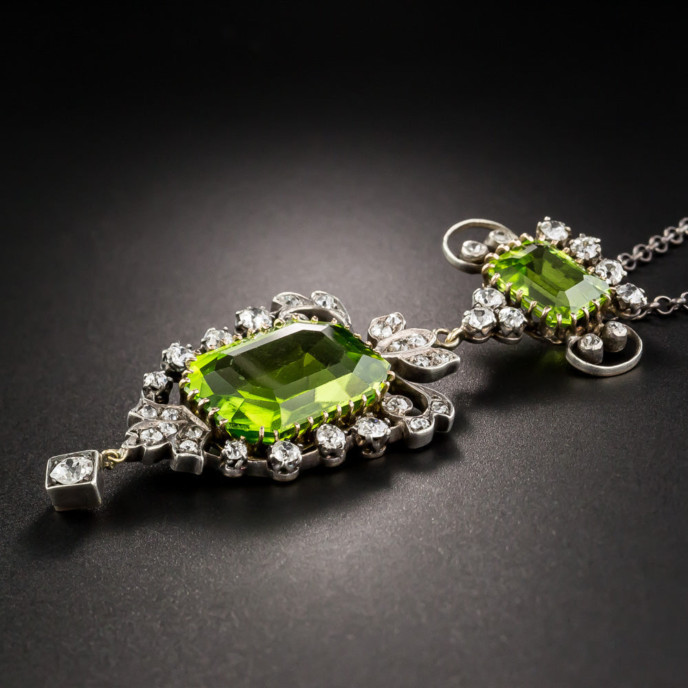 Victorian Peridot and Diamond Pendant - 3