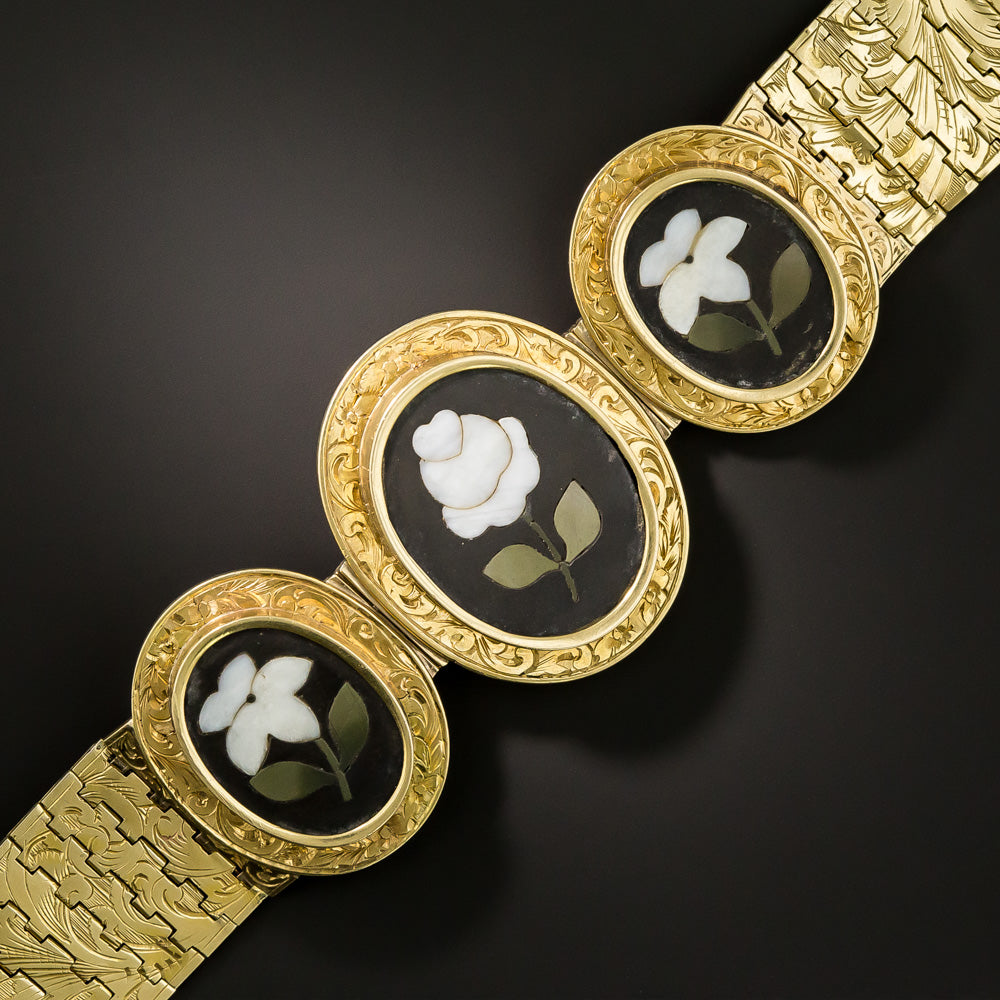 Victorian Pietra Dura 18K Bracelet - 3